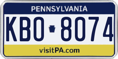 PA license plate KBO8074
