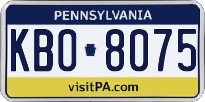 PA license plate KBO8075