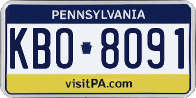 PA license plate KBO8091