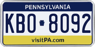 PA license plate KBO8092