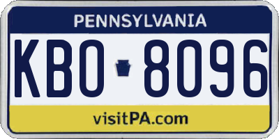 PA license plate KBO8096