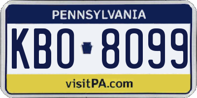 PA license plate KBO8099