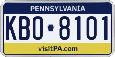 PA license plate KBO8101