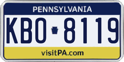 PA license plate KBO8119