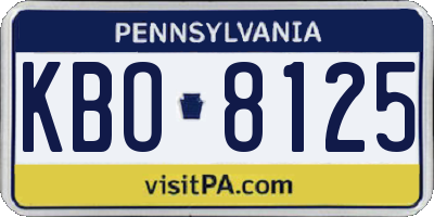 PA license plate KBO8125