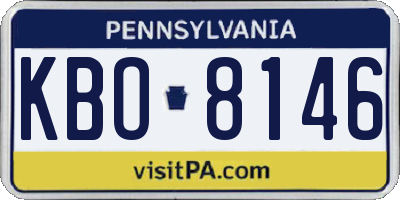 PA license plate KBO8146