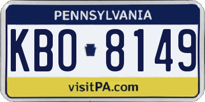 PA license plate KBO8149