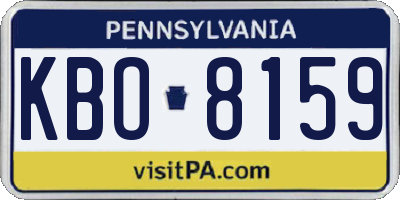 PA license plate KBO8159