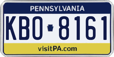 PA license plate KBO8161