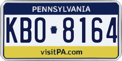 PA license plate KBO8164