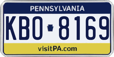 PA license plate KBO8169