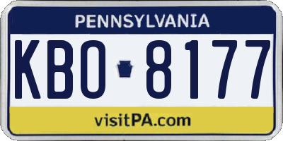 PA license plate KBO8177