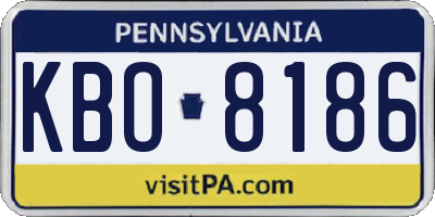 PA license plate KBO8186