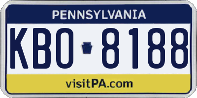 PA license plate KBO8188