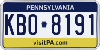 PA license plate KBO8191