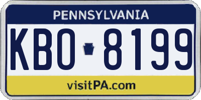 PA license plate KBO8199