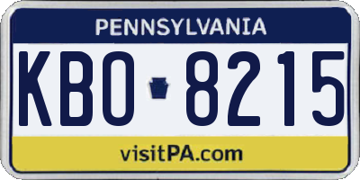 PA license plate KBO8215