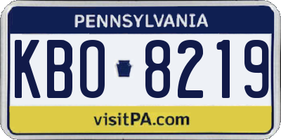 PA license plate KBO8219