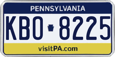 PA license plate KBO8225
