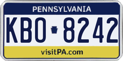 PA license plate KBO8242