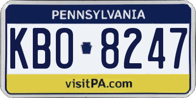PA license plate KBO8247