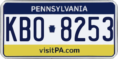 PA license plate KBO8253