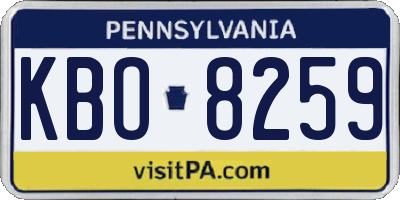 PA license plate KBO8259