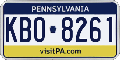 PA license plate KBO8261