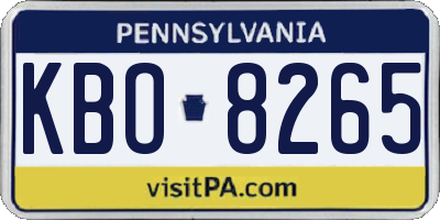 PA license plate KBO8265