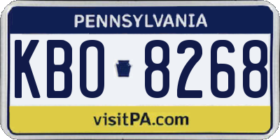 PA license plate KBO8268