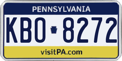 PA license plate KBO8272