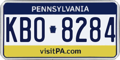 PA license plate KBO8284