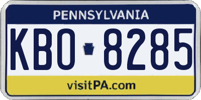 PA license plate KBO8285