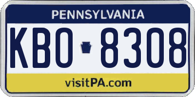 PA license plate KBO8308