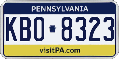 PA license plate KBO8323