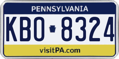 PA license plate KBO8324
