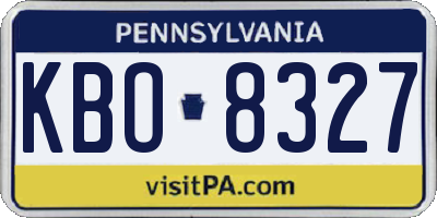 PA license plate KBO8327