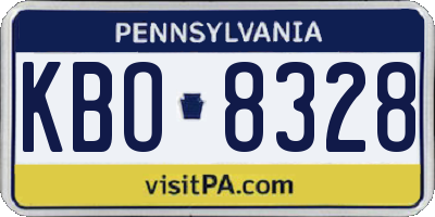PA license plate KBO8328