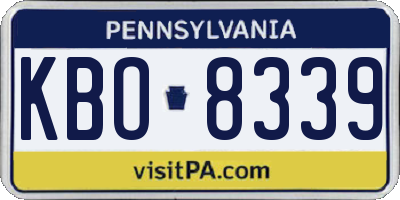 PA license plate KBO8339