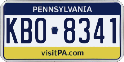 PA license plate KBO8341