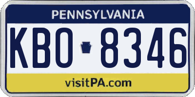 PA license plate KBO8346