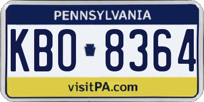 PA license plate KBO8364