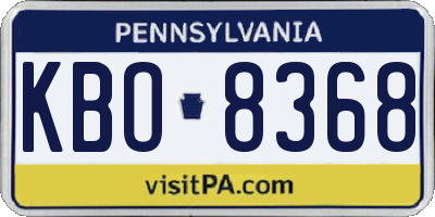 PA license plate KBO8368