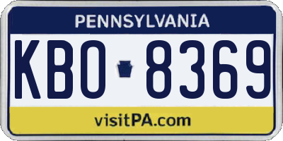 PA license plate KBO8369