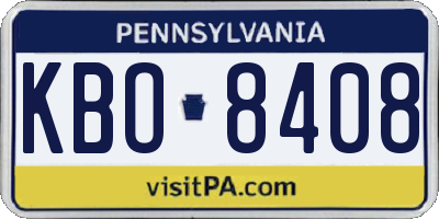 PA license plate KBO8408