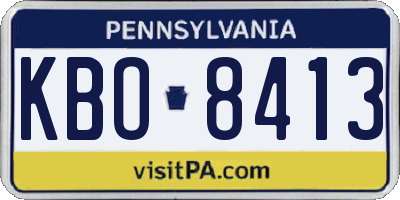 PA license plate KBO8413