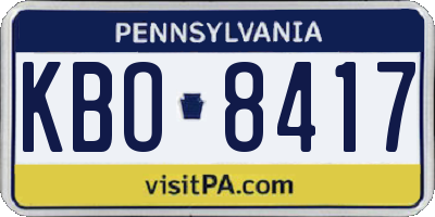 PA license plate KBO8417
