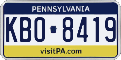 PA license plate KBO8419