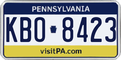 PA license plate KBO8423