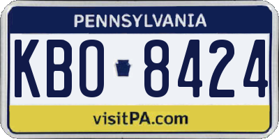 PA license plate KBO8424